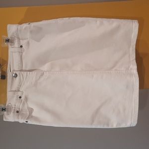 White denim pencil skirt